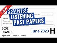 Video thumbnail for GCSE Spanish Listening Paper (2023, AQA Higher Tier). Recording, transcript and mark scheme