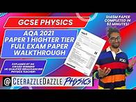 Video thumbnail for AQA GCSE Physics 2021 Paper 1 Higher Tier Past Paper full exam walkthrough!