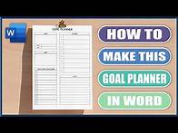 Video thumbnail for How to make a Goal Planner in word | Microsoft Word Tutorials