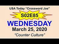 Video thumbnail for S02E85 USA Today Crossword "Counter Culture" March 25, 2020