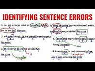 Video thumbnail for Identifying Sentence Errors