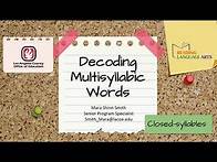 Video thumbnail for Decoding Multisyllabic Words: Closed-syllables