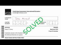 Video thumbnail for O level Physics 5054 May/June 2019 Paper 22 Past Paper Solution