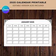 Video thumbnail for 2025 Calendar Printable, Printable Calendar, Editable Calendar, 2025 Calendar, 2025 Planner, Monthly Calendar, PDF - Etsy