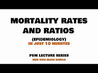Video thumbnail for MORTALITY RATES and RATIOS - Epidemiology | Lecture 2 - PSM (Community Medicine) MEDVIDSMADESIMPLE
