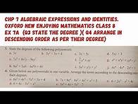 Video thumbnail for Chp 7 Algebraic Expressions and Identities. Ex 7A ( Q3 and Q4). Class 8. Oxford Mathematics