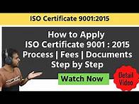 Video thumbnail for How to Apply for ISO 9001 Certification in India | What is ISO 9001: 2015 in Hindi Process Fees