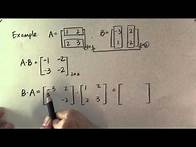 Video thumbnail for How to multiply two matrices? Is AB = BA for matrices? Example 1.