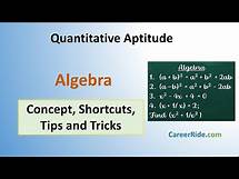 Video thumbnail for Algebra - Shortcuts & Tricks for Placement Tests, Jobs & Exams