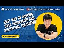 Video thumbnail for EASY WAY OF WRITING DATA PROCESSING AND STATISTICAL TREATMENT