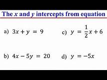 Video thumbnail for How to Find the X and Y Intercepts of a Line from a Linear Equation