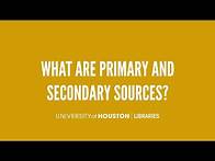Video thumbnail for What are primary and secondary sources?