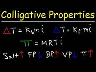 Video thumbnail for Colligative Properties - Boiling Point Elevation, Freezing Point Depression & Osmotic Pressure