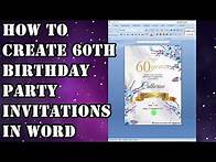 Video thumbnail for How To Create 60th Birthday Party Invitations In Word