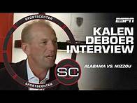 Video thumbnail for Kalen DeBoer talks RESILIENCY & BELIEF in Alabama ahead of Week 9 matchup vs. Mizzou | SportsCenter