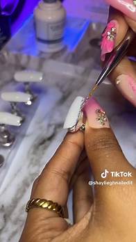 Video thumbnail for Classy GLAM: Custom Milky White Press On Nails | Nail Inspo
