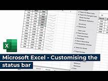 Video thumbnail for Microsoft Excel - Customising the status bar