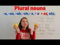 Video thumbnail for Basic English grammar. Regular plural nouns ( -s, -ss, -sh, -ch, -x, -o, +es ) Lesson #7