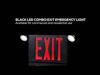 Video thumbnail for Black LED Exit Sign with Emergency Lights