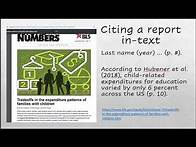 Video thumbnail for Citing Reports in APA Style