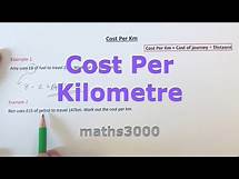 Video thumbnail for Cost Per Kilometre. Working out the cost per km of a journey (price of fuel for every kilometre)