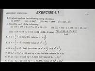 Video thumbnail for RD Sharma Solutions for Class 9 Maths Chapter 4 Algebraic Identities Exercise 4.1 Q1 to Q10