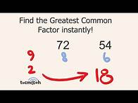 Video thumbnail for Find the Greatest Common Factor GCF in two seconds!