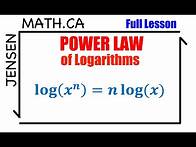 Video thumbnail for 6.4 Power Law of LOGARITHMS (full lesson) | grade 12 MHF4U | jensenmath.ca