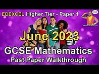 Video thumbnail for EdExcel GCSE Maths June 2023 Paper 1 Higher Tier Past Paper Walkthrough