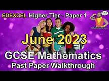 Video thumbnail for EdExcel GCSE Maths June 2023 Paper 1 Higher Tier Past Paper Walkthrough