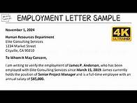 Video thumbnail for How To Write Employment Letter with Sample and Explanation | Writing Tutorials