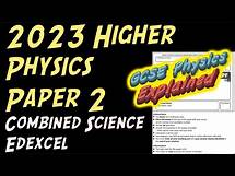 Video thumbnail for 2023 Physics Higher Paper 2 ANSWERS Combined Science Edexcel GCSE (9-1)