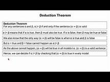 Video thumbnail for Logical Equivalence, Deduction Theorem, Proof by Refutation, and Inference Rules