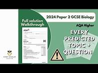 Video thumbnail for 2024 Biology Paper 2 GCSE (AQA) | Higher | Predicted paper walkthrough