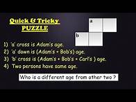 Video thumbnail for Who is different Age ? Quick & Tricky CROSSWORD Riddle for crossword solver