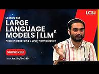 Video thumbnail for LLMs | Intro to Transformer: Positional Encoding and Layer Normalization | Lec 6.2