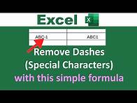 Video thumbnail for Formula to Remove Dashes or Hyphens (special characters) in Excel