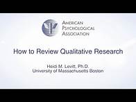 Video thumbnail for How to Review a Qualitative Research Manuscript