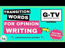 Video thumbnail for Transition Words for an Opinion Essay | 4th Grade