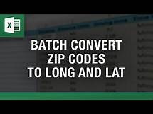 Video thumbnail for Batch Convert Zip Codes to Longitudes and Latitudes