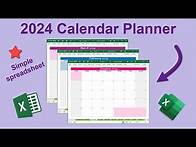 Video thumbnail for 2024 Calendar Planner Spreadsheet