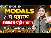 Video thumbnail for CUET ENGLISH DIAMOND LIVE | MODALS IN ENGLISH GRAMMAR | ENGLISH/CONCEPT/PRACTICAL | ONE SHOT