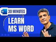 Video thumbnail for Learn MS Word in 30 Minutes | Step by Step Tutorials