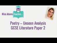Video thumbnail for Top Tips for Tackling Unseen Poetry - GCSE English Literature Paper 2