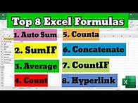 Video thumbnail for Top 8 Most Important Excel Formulas | How to use excel formula and functions in Excel