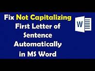 Video thumbnail for How To Fix Not Capitalizing First Letter of Sentence Automatically in MS Word