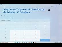 Video thumbnail for Using Inverse Trigonometric Functions on the Windows 10 Calculator