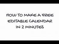Video thumbnail for How to make a free editable calendar
