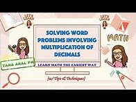 Video thumbnail for Solving Word Problems involving Multiplication of Decimals
