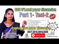 Video thumbnail for O/L English exam past paper discussion 2017, 2018,2019,2020